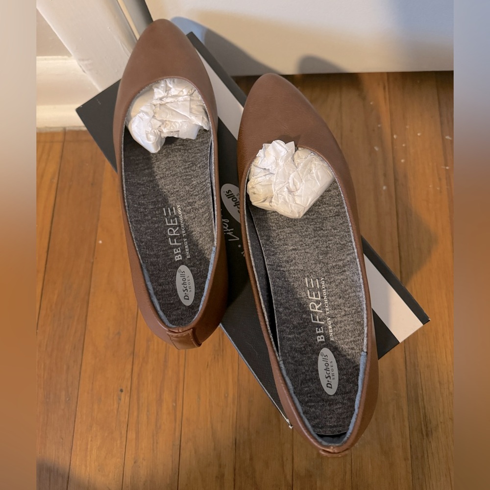 Brand New Dr Scholls Brown Aston Flats Size 6.5